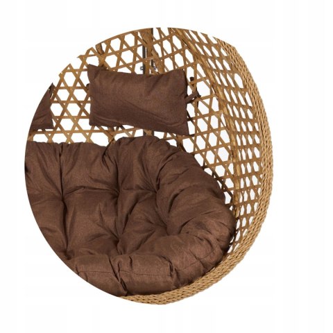 FOTEL WISZĄCY BUJANY OGRODOWY KOSZ HUŚTAWKA JAJO KOKON 2 osobowy + PODUSZKI