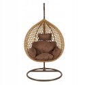 FOTEL WISZĄCY BUJANY OGRODOWY KOSZ HUŚTAWKA JAJO KOKON PREMIUM + PODUSZKI