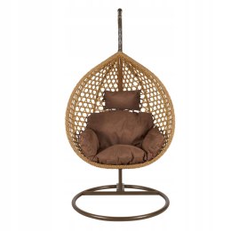 FOTEL WISZĄCY BUJANY OGRODOWY KOSZ HUŚTAWKA JAJO KOKON PREMIUM + PODUSZKI