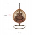 FOTEL WISZĄCY BUJANY OGRODOWY KOSZ HUŚTAWKA JAJO KOKON PREMIUM + PODUSZKI