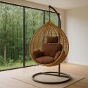 FOTEL WISZĄCY BUJANY OGRODOWY KOSZ HUŚTAWKA JAJO KOKON PREMIUM + PODUSZKI