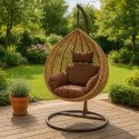 FOTEL WISZĄCY BUJANY OGRODOWY KOSZ HUŚTAWKA JAJO KOKON PREMIUM + PODUSZKI