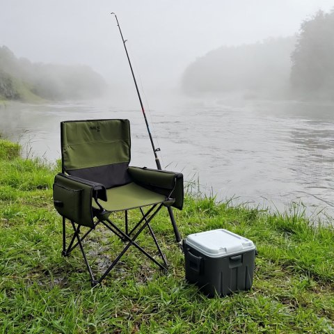 NC3703 Krzesło turystyczne składane NILS CAMP zielone z kieszeniami
