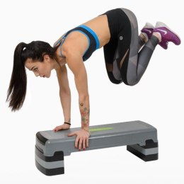 AS005 Step do aerobiku HMS szaro-czarny 3 poziomy 200 kg fitness