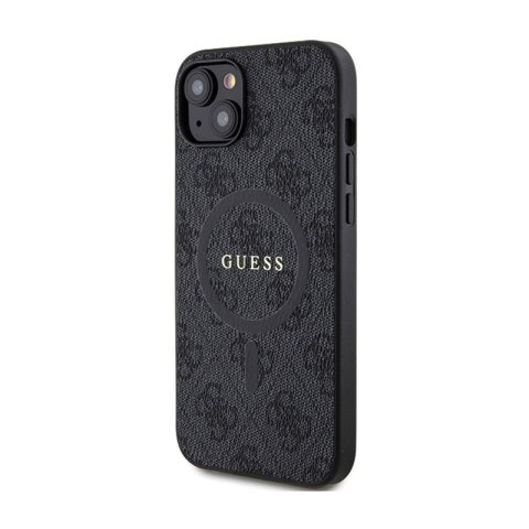 Guess 4G Collection Leather Metal Logo MagSafe - Etui iPhone 15 / 14 / 13 (czarny) Guess 4G Collection Leather Metal Logo MagSafe - Etui iPhone 15 / 14 / 13 (czarny)