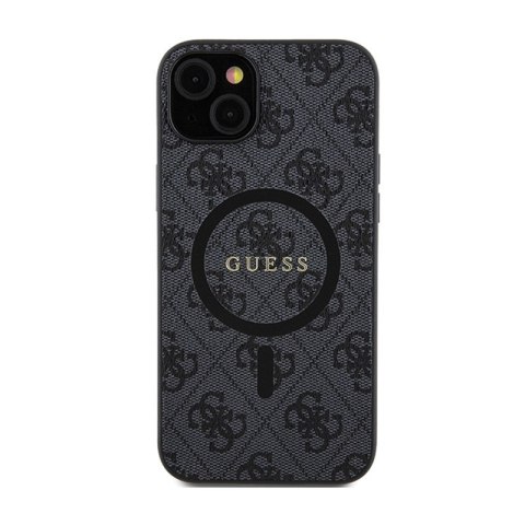Guess 4G Collection Leather Metal Logo MagSafe - Etui iPhone 15 / 14 / 13 (czarny) Guess 4G Collection Leather Metal Logo MagSafe - Etui iPhone 15 / 14 / 13 (czarny)