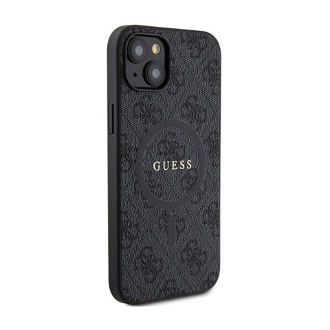 Guess 4G Collection Leather Metal Logo MagSafe - Etui iPhone 15 / 14 / 13 (czarny) Guess 4G Collection Leather Metal Logo MagSafe - Etui iPhone 15 / 14 / 13 (czarny)