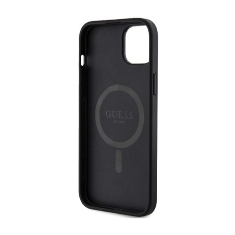 Guess 4G Collection Leather Metal Logo MagSafe - Etui iPhone 15 / 14 / 13 (czarny) Guess 4G Collection Leather Metal Logo MagSafe - Etui iPhone 15 / 14 / 13 (czarny)