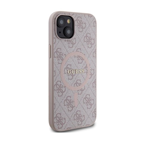 Guess 4G Collection Leather Metal Logo MagSafe - Etui iPhone 15 / 14 / 13 (różowy) Guess 4G Collection Leather Metal Logo MagSafe - Etui iPhone 15 / 14 / 13 (różowy)