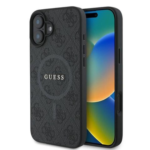 Guess 4G Ring Classic Logo MagSafe - Etui iPhone 16 Plus (czarny) Guess 4G Ring Classic Logo MagSafe - Etui iPhone 16 Plus (czarny)