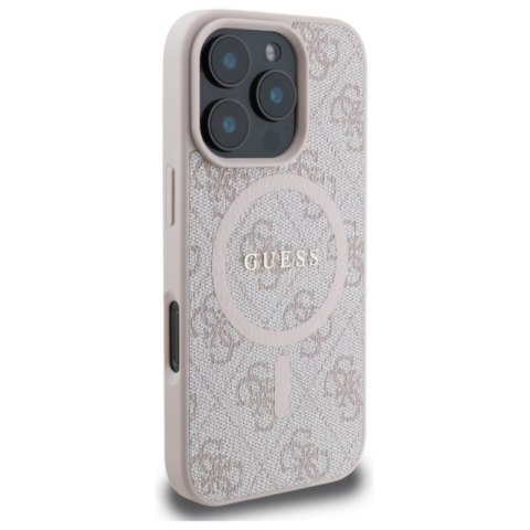 Guess 4G Ring Classic Logo MagSafe - Etui iPhone 16 Pro Max (różowy) Guess 4G Ring Classic Logo MagSafe - Etui iPhone 16 Pro Max (różowy)
