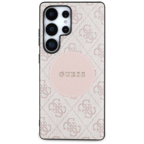Guess 4G Round Patch Classic Logo MagSafe - Etui do Samsung Galaxy S25 Ultra (różowy) Guess 4G Round Patch Classic Logo MagSafe - Etui do Samsung Galaxy S25 Ultra (różowy)