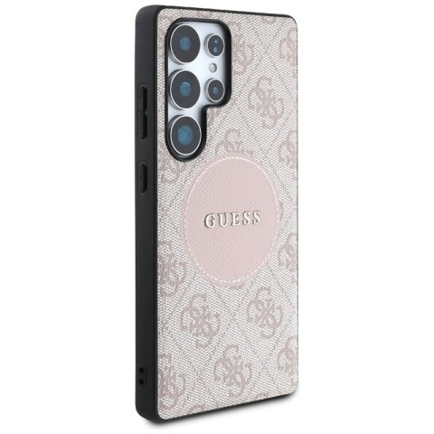 Guess 4G Round Patch Classic Logo MagSafe - Etui do Samsung Galaxy S25 Ultra (różowy) Guess 4G Round Patch Classic Logo MagSafe - Etui do Samsung Galaxy S25 Ultra (różowy)