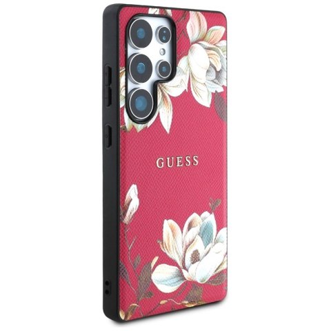Guess Grained Printed Flower Pattern MagSafe - Etui do Samsung Galaxy S25 Ultra (fuksja) Guess Grained Printed Flower Pattern MagSafe - Etui do Samsung Galaxy S25 Ultra (fuksja)