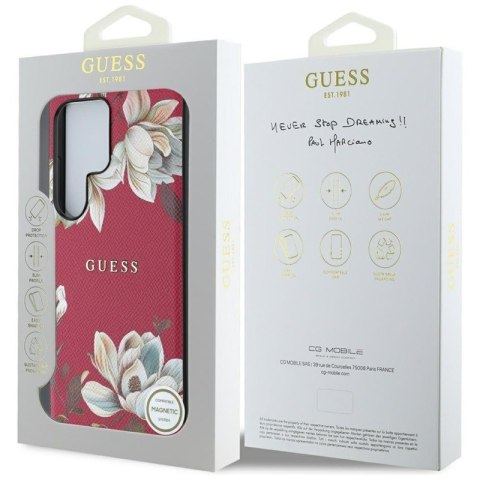 Guess Grained Printed Flower Pattern MagSafe - Etui do Samsung Galaxy S25 Ultra (fuksja) Guess Grained Printed Flower Pattern MagSafe - Etui do Samsung Galaxy S25 Ultra (fuksja)