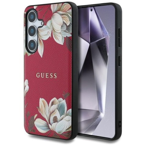 Guess Grained Printed Flower Pattern MagSafe - Etui do Samsung Galaxy S25 (fuksja) Guess Grained Printed Flower Pattern MagSafe - Etui do Samsung Galaxy S25 (fuksja)