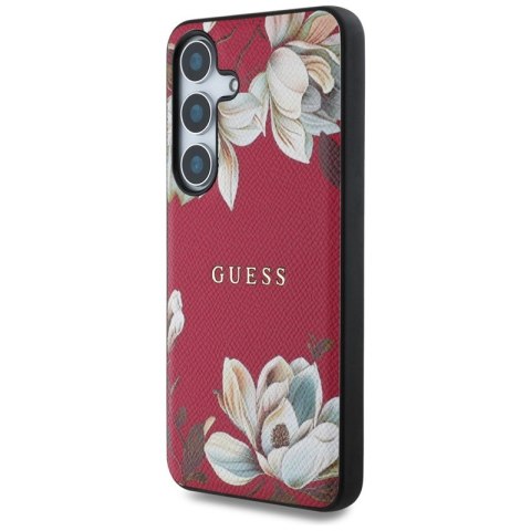Guess Grained Printed Flower Pattern MagSafe - Etui do Samsung Galaxy S25 (fuksja) Guess Grained Printed Flower Pattern MagSafe - Etui do Samsung Galaxy S25 (fuksja)