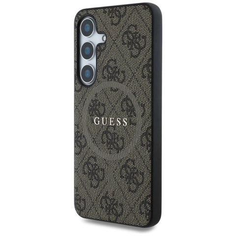 Guess Leather 4G Colored Ring Classic Logo MagSafe - Etui do Samsung Galaxy S25 (brązowy) Guess Leather 4G Colored Ring Classic Logo MagSafe - Etui do Samsung Galaxy S25 (brązowy)