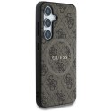 Guess Leather 4G Colored Ring Classic Logo MagSafe - Etui do Samsung Galaxy S25 (brązowy)
