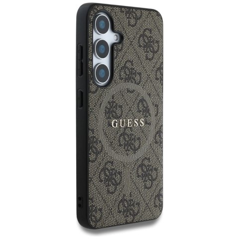 Guess Leather 4G Colored Ring Classic Logo MagSafe - Etui do Samsung Galaxy S25 (brązowy) Guess Leather 4G Colored Ring Classic Logo MagSafe - Etui do Samsung Galaxy S25 (brązowy)