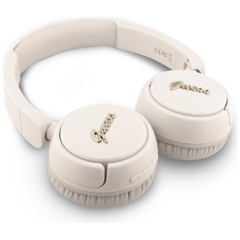 Guess Metal Logo Script - Bezprzewodowe słuchawki nauszne Bluetooth V5.3 (beżowy) Guess Metal Logo Script - Bezprzewodowe słuchawki nauszne Bluetooth V5.3 (beżowy)