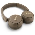 Guess Metal Logo Script - Bezprzewodowe słuchawki nauszne Bluetooth V5.3 (brązowy)