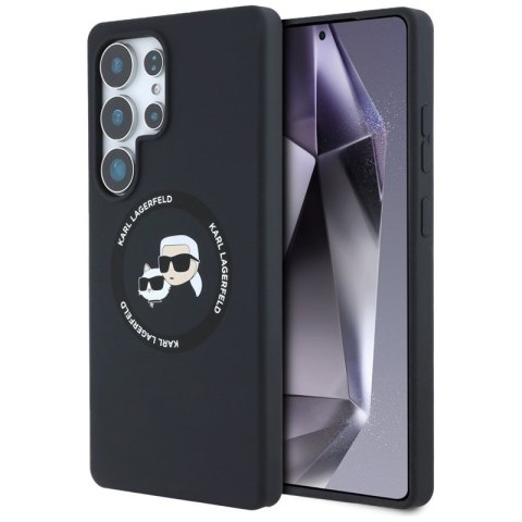 Karl Lagerfeld Silicone Double Heads And Circle MagSafe - Etui Samsung Galaxy S25 Ultra (czarny) Karl Lagerfeld Silicone Double Heads And Circle MagSafe - Etui Samsung Galaxy S25 Ultra (czarny)