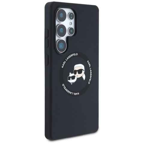 Karl Lagerfeld Silicone Double Heads And Circle MagSafe - Etui Samsung Galaxy S25 Ultra (czarny) Karl Lagerfeld Silicone Double Heads And Circle MagSafe - Etui Samsung Galaxy S25 Ultra (czarny)