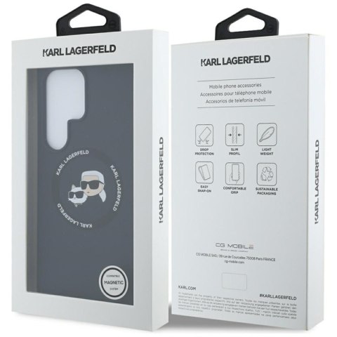 Karl Lagerfeld Silicone Double Heads And Circle MagSafe - Etui Samsung Galaxy S25 Ultra (czarny) Karl Lagerfeld Silicone Double Heads And Circle MagSafe - Etui Samsung Galaxy S25 Ultra (czarny)