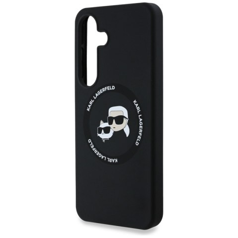 Karl Lagerfeld Silicone Double Heads And Circle MagSafe - Etui Samsung Galaxy S25 (czarny) Karl Lagerfeld Silicone Double Heads And Circle MagSafe - Etui Samsung Galaxy S25 (czarny)