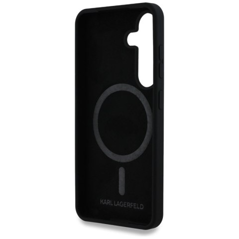 Karl Lagerfeld Silicone Double Heads And Circle MagSafe - Etui Samsung Galaxy S25 (czarny) Karl Lagerfeld Silicone Double Heads And Circle MagSafe - Etui Samsung Galaxy S25 (czarny)