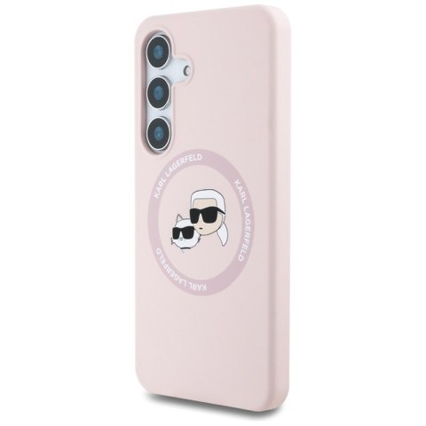 Karl Lagerfeld Silicone Double Heads And Circle MagSafe - Etui Samsung Galaxy S25 (różowy) Karl Lagerfeld Silicone Double Heads And Circle MagSafe - Etui Samsung Galaxy S25 (różowy)