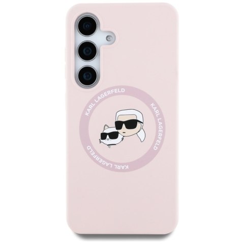 Karl Lagerfeld Silicone Double Heads And Circle MagSafe - Etui Samsung Galaxy S25 (różowy) Karl Lagerfeld Silicone Double Heads And Circle MagSafe - Etui Samsung Galaxy S25 (różowy)