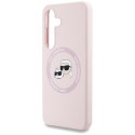 Karl Lagerfeld Silicone Double Heads And Circle MagSafe - Etui Samsung Galaxy S25 (różowy)