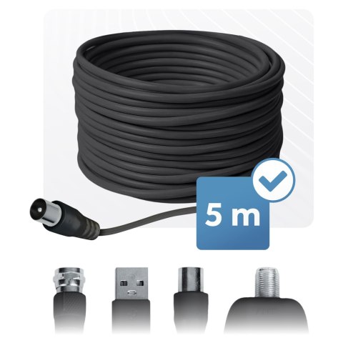 Antena wewnętrzna 360 stopni TV ultra HD 4K Berdsen BD-956 czarna