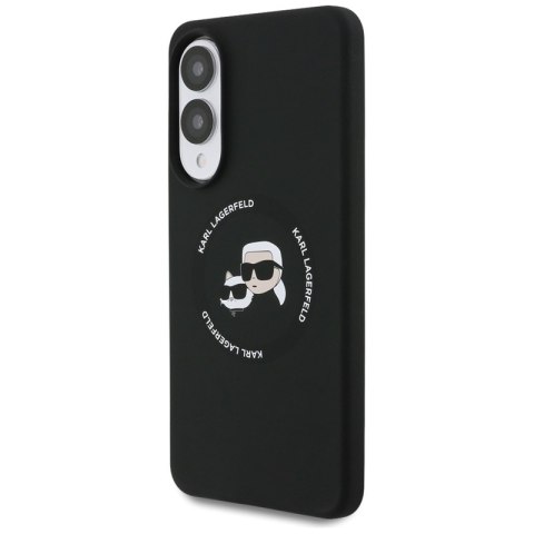 Karl Lagerfeld Silicone Double Heads And Circle MagSafe - Etui Samsung Galaxy S25 Edge (czarny) Karl Lagerfeld Silicone Double Heads And Circle MagSafe - Etui Samsung Galaxy S25 Edge (czarny)