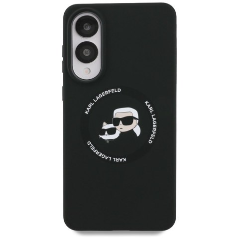Karl Lagerfeld Silicone Double Heads And Circle MagSafe - Etui Samsung Galaxy S25 Edge (czarny) Karl Lagerfeld Silicone Double Heads And Circle MagSafe - Etui Samsung Galaxy S25 Edge (czarny)