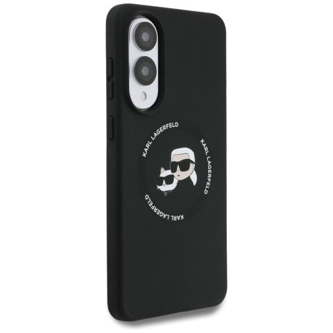 Karl Lagerfeld Silicone Double Heads And Circle MagSafe - Etui Samsung Galaxy S25 Edge (czarny) Karl Lagerfeld Silicone Double Heads And Circle MagSafe - Etui Samsung Galaxy S25 Edge (czarny)