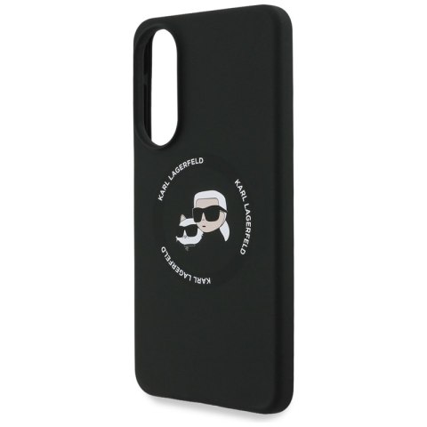 Karl Lagerfeld Silicone Double Heads And Circle MagSafe - Etui Samsung Galaxy S25 Edge (czarny) Karl Lagerfeld Silicone Double Heads And Circle MagSafe - Etui Samsung Galaxy S25 Edge (czarny)