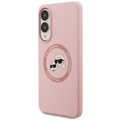 Karl Lagerfeld Silicone Double Heads And Circle MagSafe - Etui Samsung Galaxy S25 Edge (różowy) Karl Lagerfeld Silicone Double Heads And Circle MagSafe - Etui Samsung Galaxy S25 Edge (różowy)