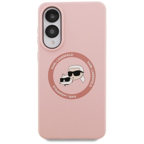 Karl Lagerfeld Silicone Double Heads And Circle MagSafe - Etui Samsung Galaxy S25 Edge (różowy) Karl Lagerfeld Silicone Double Heads And Circle MagSafe - Etui Samsung Galaxy S25 Edge (różowy)