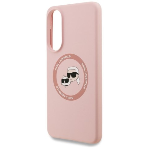 Karl Lagerfeld Silicone Double Heads And Circle MagSafe - Etui Samsung Galaxy S25 Edge (różowy) Karl Lagerfeld Silicone Double Heads And Circle MagSafe - Etui Samsung Galaxy S25 Edge (różowy)