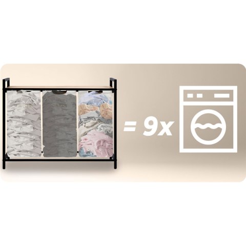 Kosz na pranie bieliznę trzykomorowy na stelażu 120 l Massido