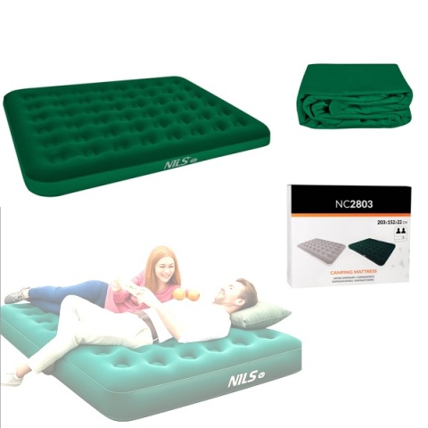NC2803 Materac turystyczny dmuchany 203x152x22 NILS CAMP zielony