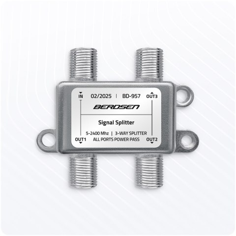 Splitter antenowy rozgałęźnik pasywny 3-wejściowy 5-2400 MHz Berdsen BD-957