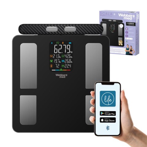 Waga łazienkowa Webber SCALA IF2825A analiza 15 parametrów Bluetooth Waga łazienkowa Webber SCALA IF2825A analiza 15 parametrów Bluetooth