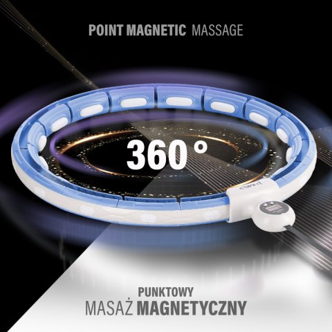 ZESTAW HULA HOP MAGNETYCZNY BLUE HHM15 Z LICZNIKIEM HMS + PAS BR163 BLACK PLUS SIZE