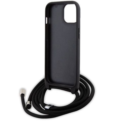 Karl Lagerfeld Crossbody Saffiano Monogram Ikonik Metal Pin - Etui iPhone 15 (czarny) Karl Lagerfeld Crossbody Saffiano Monogram Ikonik Metal Pin - Etui iPhone 15 (czarny)