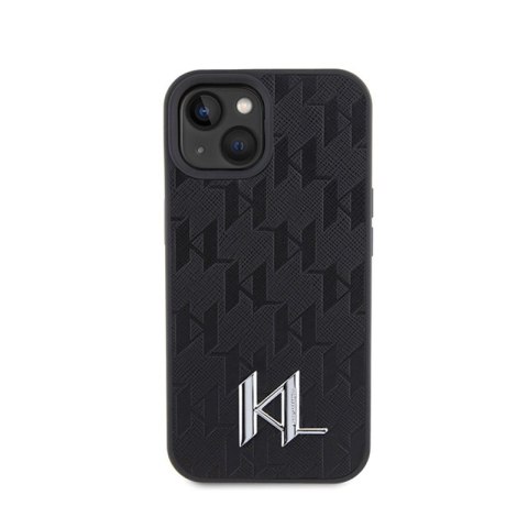 Karl Lagerfeld Leather Monogram Hot Stamp Metal Logo - Etui iPhone 15 (czarny) Karl Lagerfeld Leather Monogram Hot Stamp Metal Logo - Etui iPhone 15 (czarny)