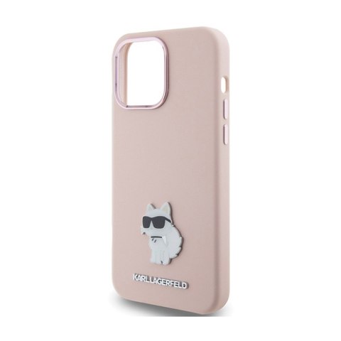 Karl Lagerfeld Silicone Choupette Metal Pin - Etui iPhone 15 Pro Max (różowy) Karl Lagerfeld Silicone Choupette Metal Pin - Etui iPhone 15 Pro Max (różowy)